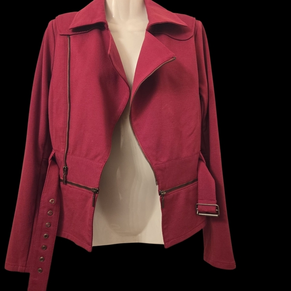 BCBGeneration Fuchsia Leather Jacket - Picture 1 of 6